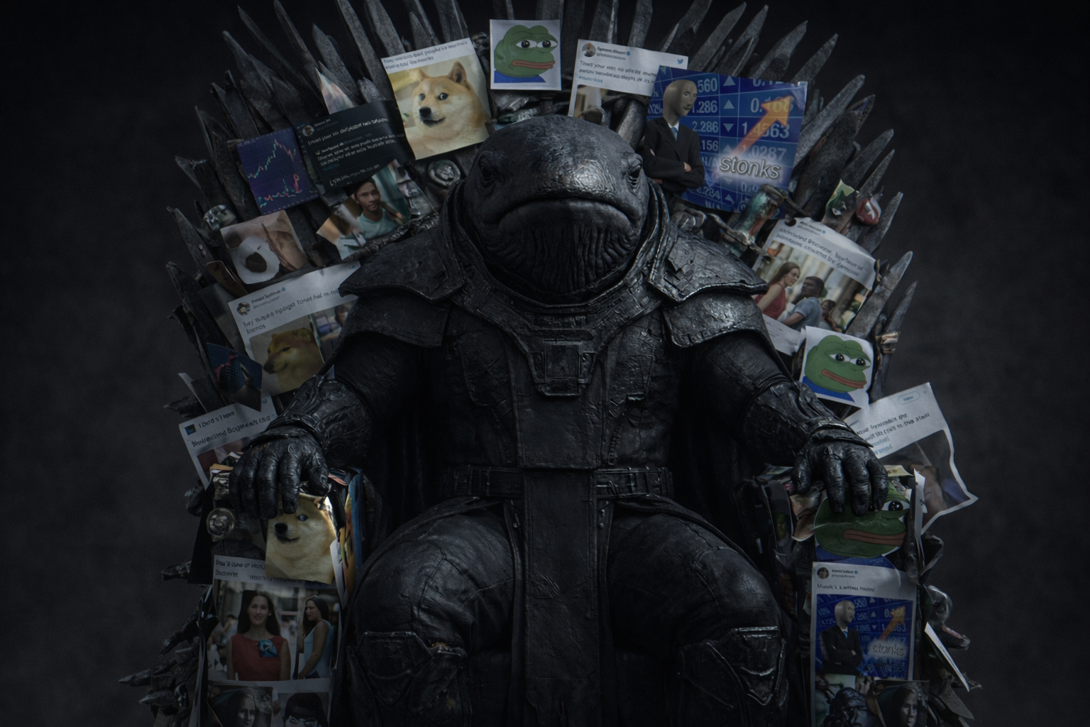 Black Whale Meme Throne